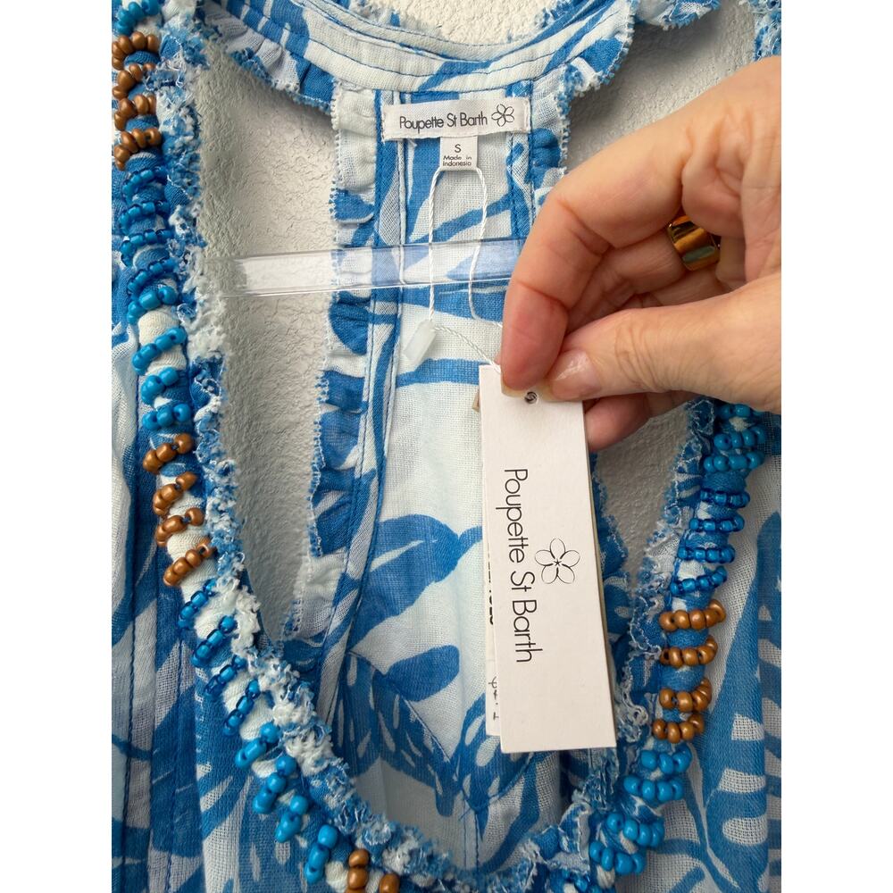 NWT Poupette St Barth Blue Womens S Maxi Dress - Picture 9 of 16